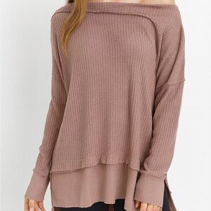 Free People ‘Sunset Thermal’ Waffle Knit Top S